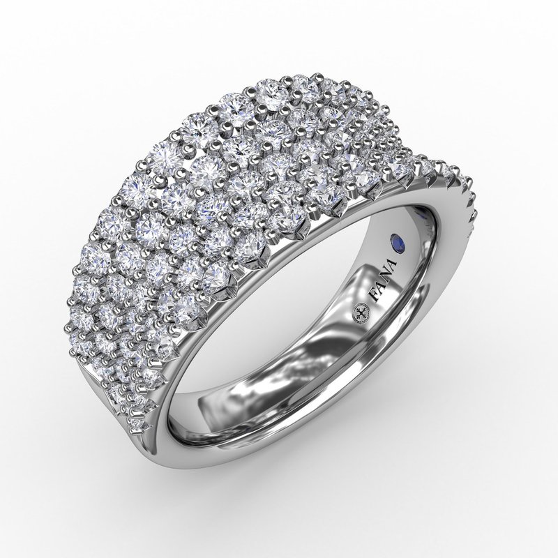 Five-Row Shared Prong Diamond Band - Main Image
