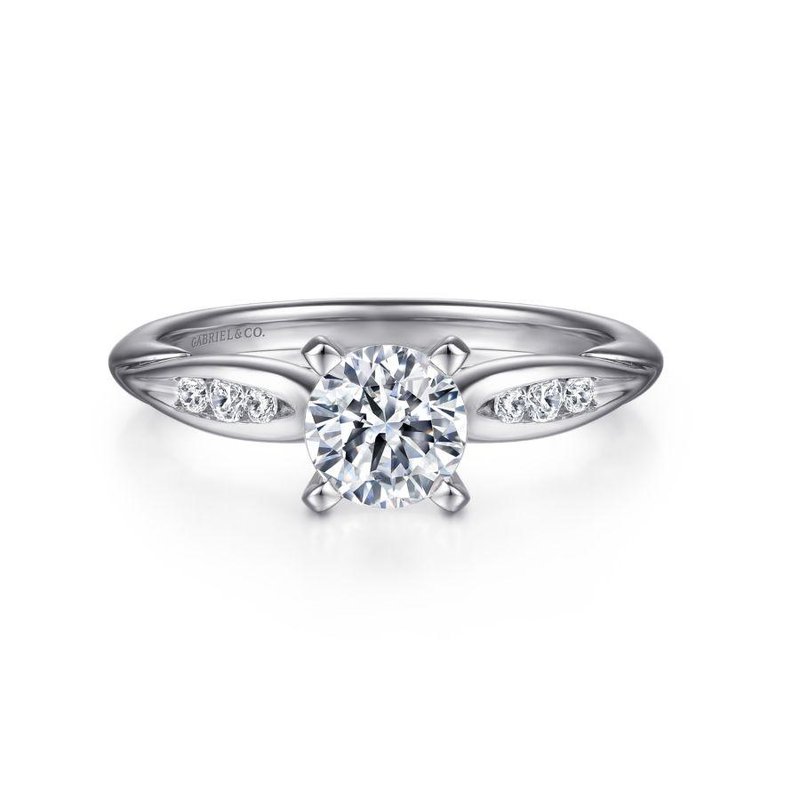 Gabriel Bridal 14K White Gold Round Diamond Channel Set