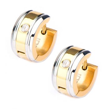 INOX Jewelry 9mm/5mm Inox Jewelry Gold IP Huggies Earrings