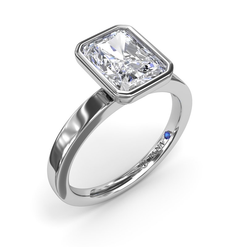 指輪・リング Bezel Set Radiant Ring #3441 Penumbra Bezel Set Engagement Ring With Elongated Radiant