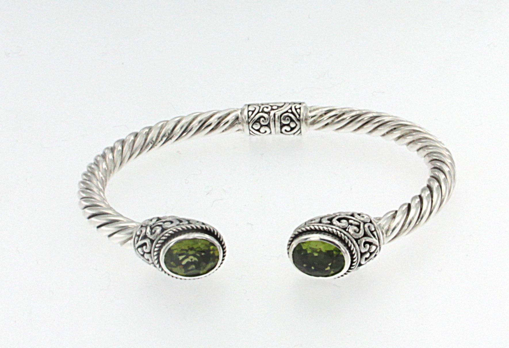 アクセサリー LET IT BE Stamped & Twisted Bangle SV925 Samuel B STERLING SILVER OVAL PERIDOT TWISTED BANGLE 55326BA.SLPE