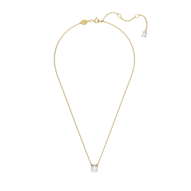 ネックレス・ペンダント SWAROVSKI Stilla white gold necklace 5636703 Swarovski Stilla pendant, Round cut, White, Gold-tone plated