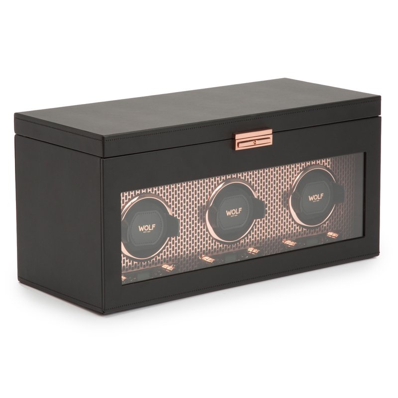 WOLF Axis Triple Watch Winder with Storage 469416 - Beré Jewelers