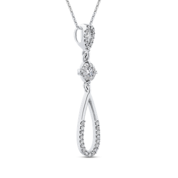 Essentials 10K White Gold 1/4 Ct Diamond Fashion Pendant