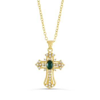 Emerald Cross Pendant Z124-LN5074EM