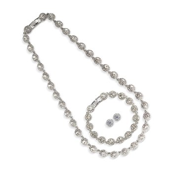 Elegant Alloy Jewelry 3-Piece Set – Necklace, Earrings & Bracelet Z124-LN5045-3