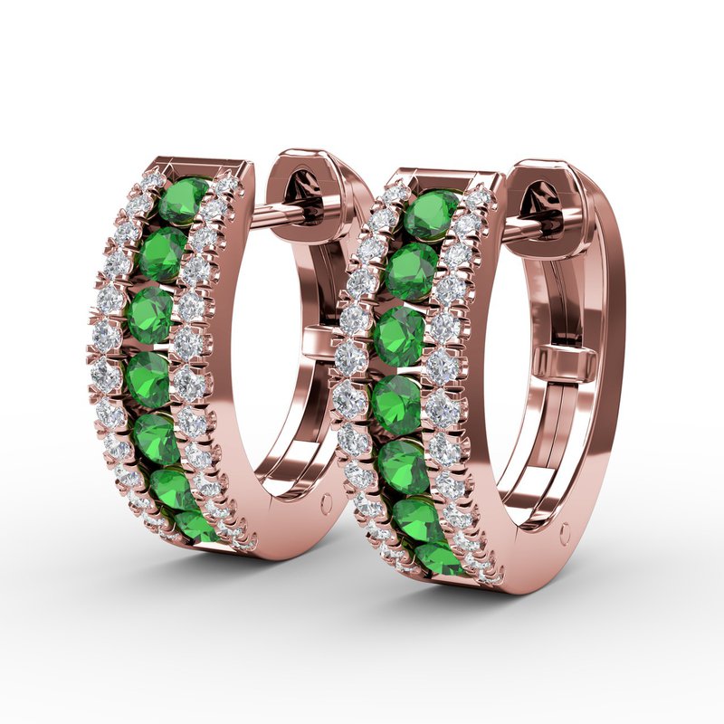 Fana Channel Setting Wide Hoop Earring ER1462E - Avenue Jewelers