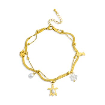 Sea Life and Pearl Charm Bracelet Z124-LN5667
