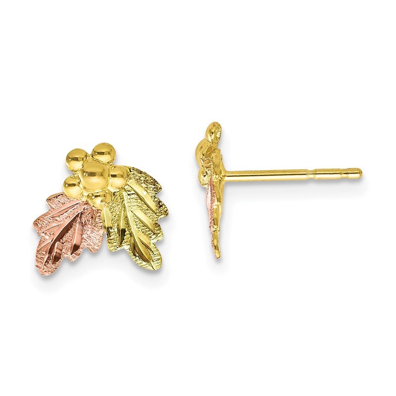 10k Tri color Black Hills Gold Post Earrings