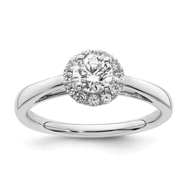 14K White Gold Eternal Promise Lab Grown Diamond Halo Complete Ring 14K White Gold Eternal Promise Lab Grown Diamond Halo Complete Ring
