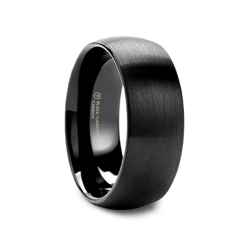Thorsten RAIDER Domed Brush Finished Black Tungsten Wedding Band - 2mm - 12mm Thorsten RAIDER Domed Brush Finished Black Tungsten Wedding Band - 2mm - 12mm