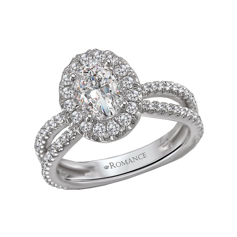 Halo Semi-Mount Diamond Ring 119154-OV100K - Romance