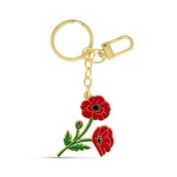 Goldtone Flower Bag Charm Keychain Z124-LN4951