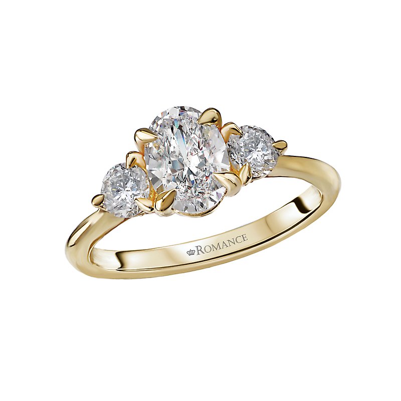 Romance 3-Stone Semi-Mount Diamond Engagement Ring 160170 Romance 3-Stone Semi-Mount Diamond Engagement Ring 160170
