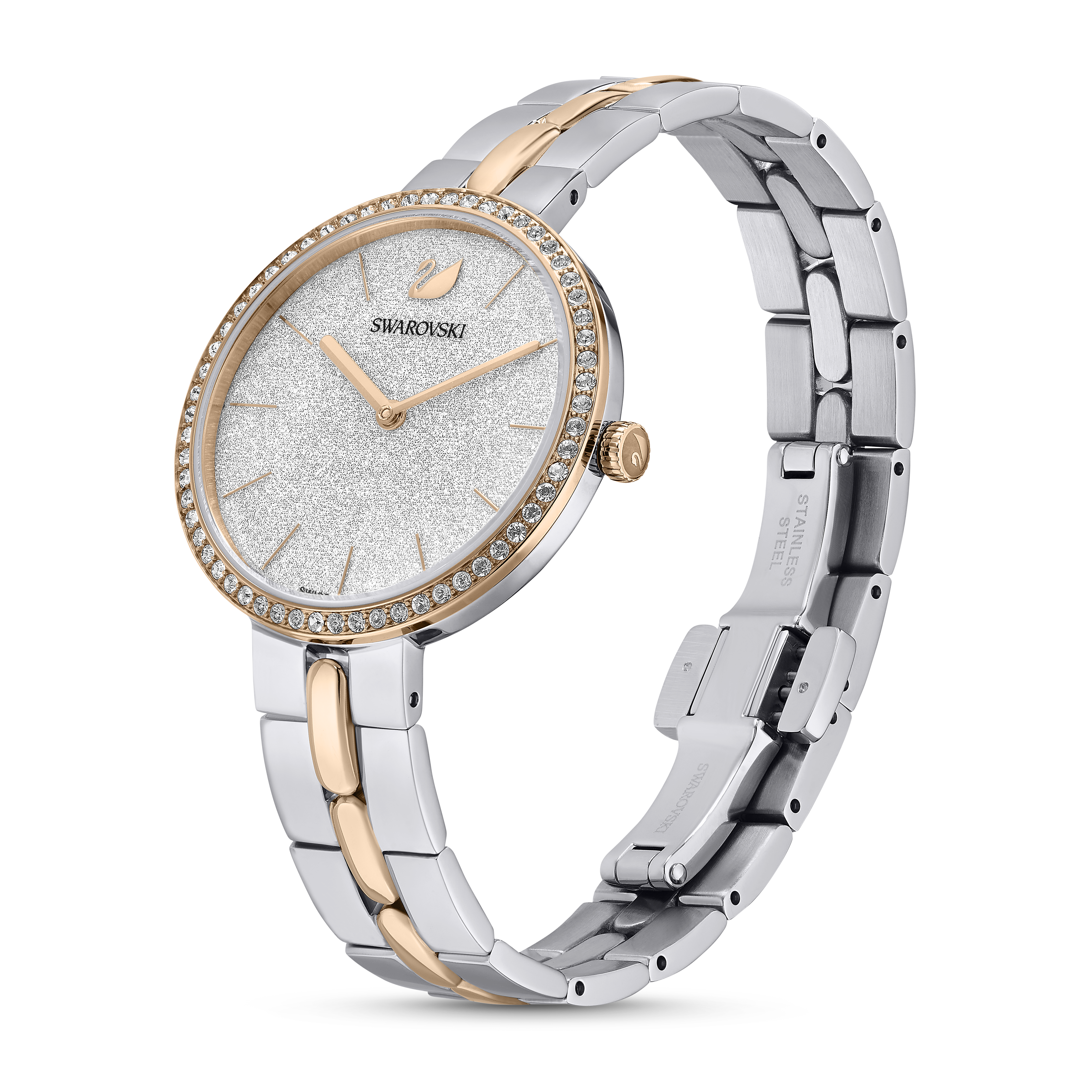Swarovski Cosmopolitan watch, Swiss Made, Metal bracelet, White