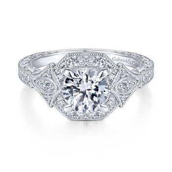 Gabrielさん、 Gabriel Bridal Top Picks 14K White Gold Round Sapphire and