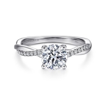 14K White Gold Round Diamond Engagement Ring ER14922R4W44JJ