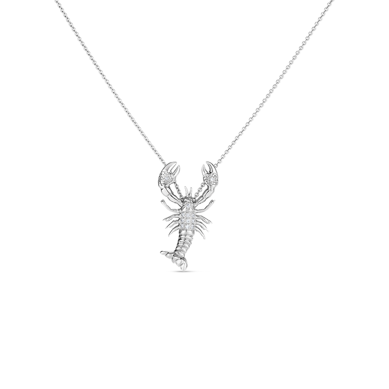Roberto Coin 18Kt White Gold Diamond Lobster Pendant