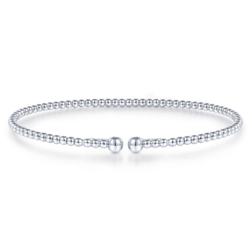 14K White and Yellow Gold Diamond Bujukan Cuff Bangle