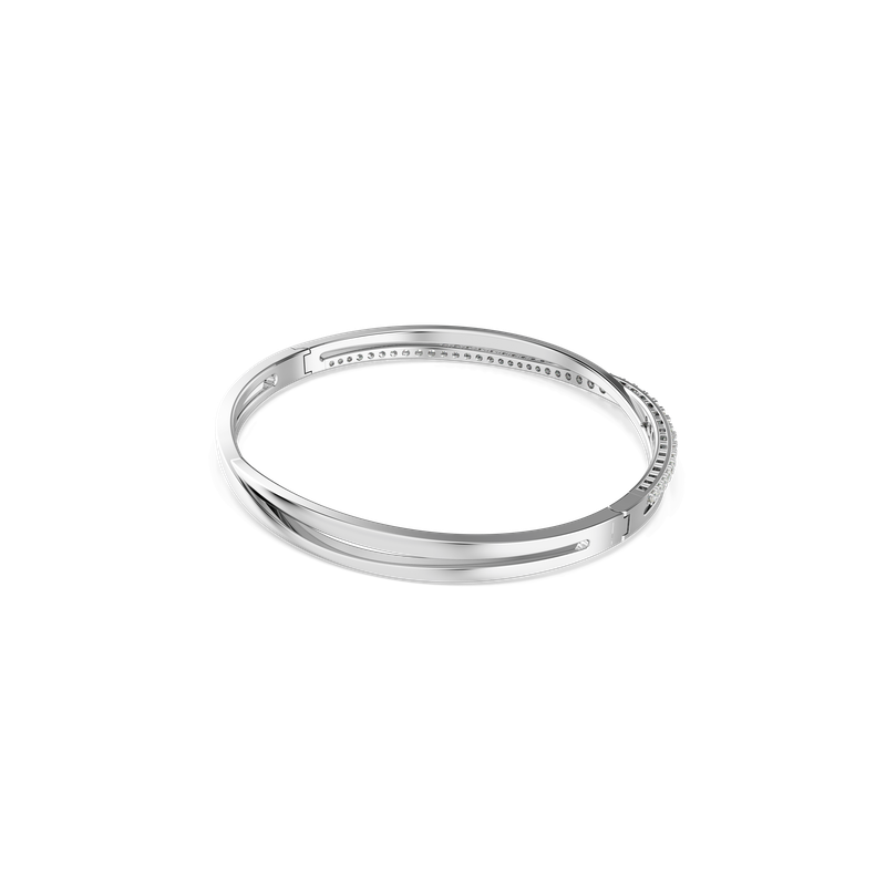 スワロフスキー Hyperbola バングル 5565210 Swarovski Hyperbola bangle, Round cut, White, Rhodium plated