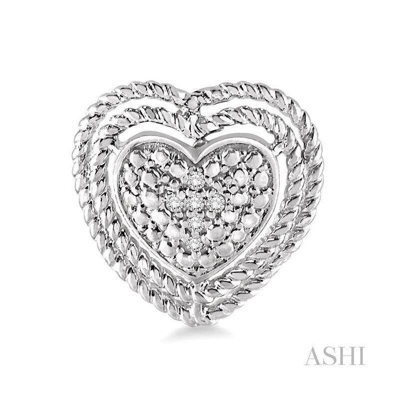 ASHI Silver Heart Shape Diamond Fashion Earrings