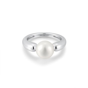 ANIA HAIE Silver Freshwater Pearl and White Cubic Zirconia Bezel