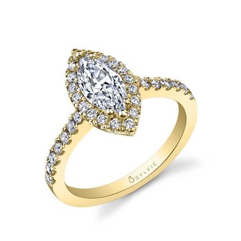 Marquise Cut Classic Halo Engagement Ring - Chantelle SY999-44A4W105M