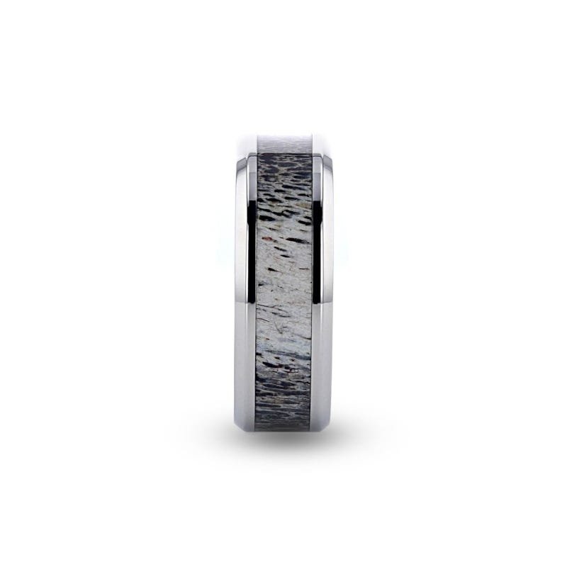 Thorsten CAIBOU Titanium Men's Wedding Band with Ombre Deer Antler Inlay - 8mm Thorsten CAIBOU Titanium Men's Wedding Band with Ombre Deer Antler Inlay - 8mm