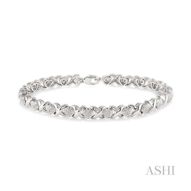 Crocker's Collection Silver Heart Shape Diamond Bracelet