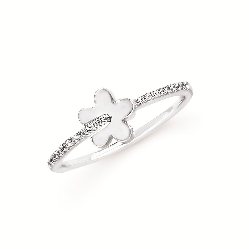 Sterling Silver .08 CTW Diamond Flower Ring Sterling Silver .08 CTW Diamond Flower Ring