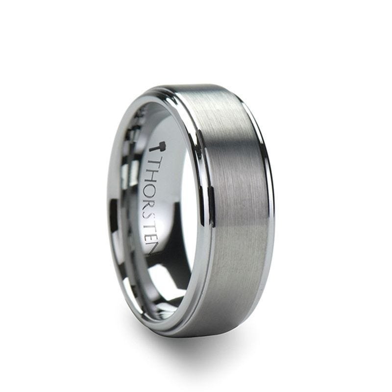 Thorsten OPTIMUS Raised Center with Brush Finish Tungsten Ring - 4mm - 12mm Thorsten OPTIMUS Raised Center with Brush Finish Tungsten Ring - 4mm - 12mm