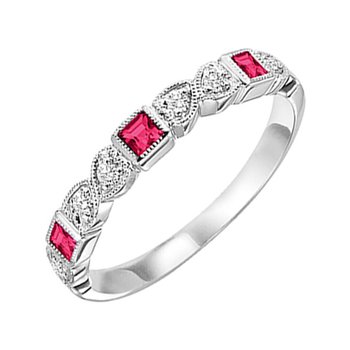 Mixables 14Kt White Gold Diamond 1/12Ctw & Sapphire 1/6Ctw