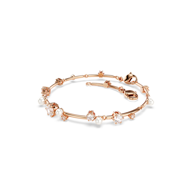 Swarovski Constella Tennis bracelet, Crystal pearl, Round cuts