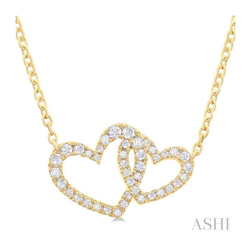 ASHI Double Heart Shape Diamond Fashion Pendant