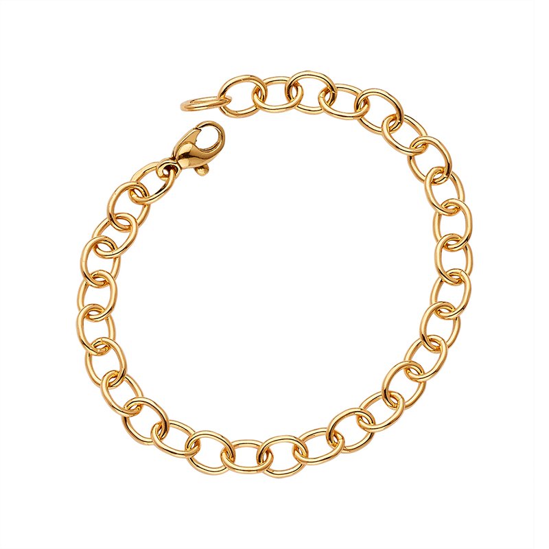 Elegant Embrace 18Kt Yellow Gold Oval Link Bracelet 6.5Mm 8