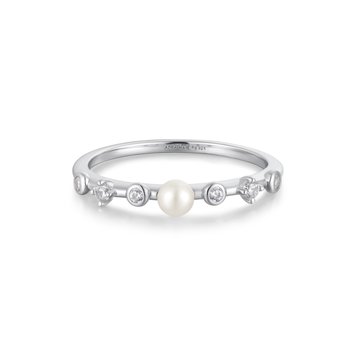 ANIA HAIE Silver Freshwater Pearl and White Cubic Zirconia Bezel