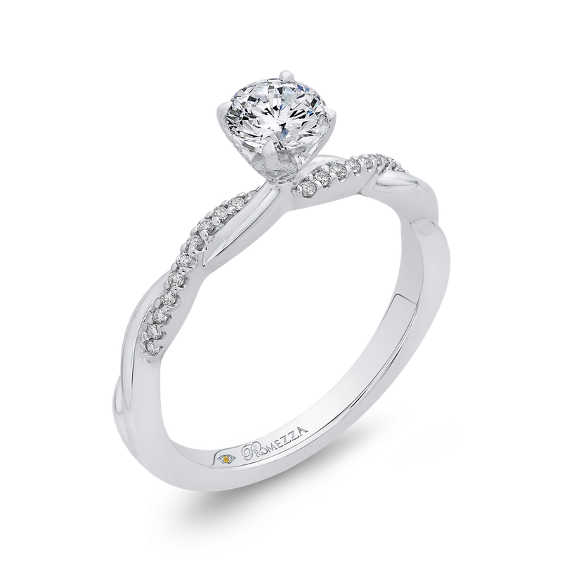 Crossover solitaire diamond fashion ring