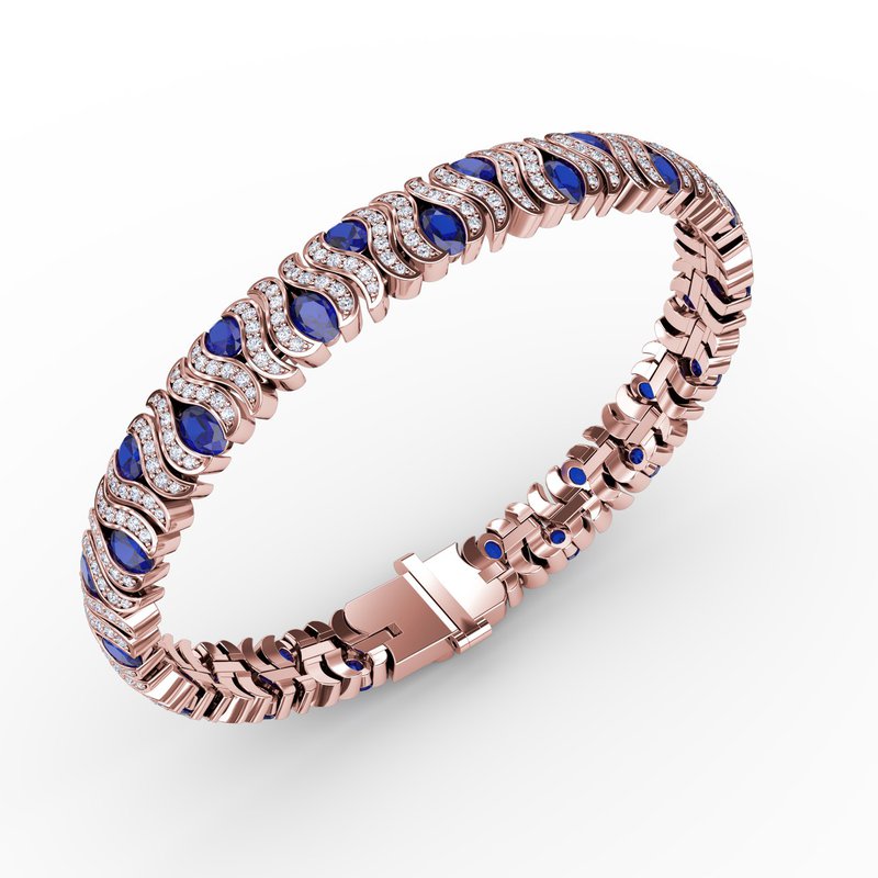 ERISamantha Tiara 腕時計SUMMERSALE Ombre Sapphire Tennis Bracelet in 18k White Gold, 7.20
