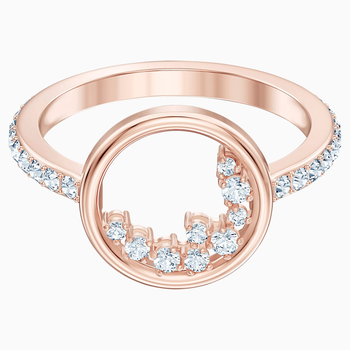 Swarovski Botanical Flower Ring, White, Gold-tone plated