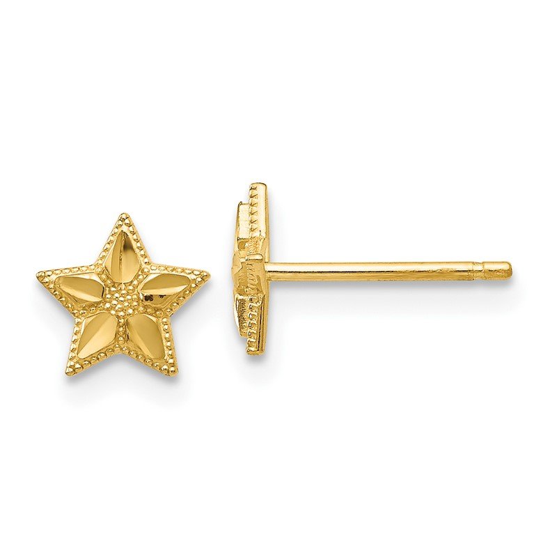 14k Yellow Gold D/C Pineapple Post Earrings 14k Yellow Gold D/C Pineapple Post Earrings