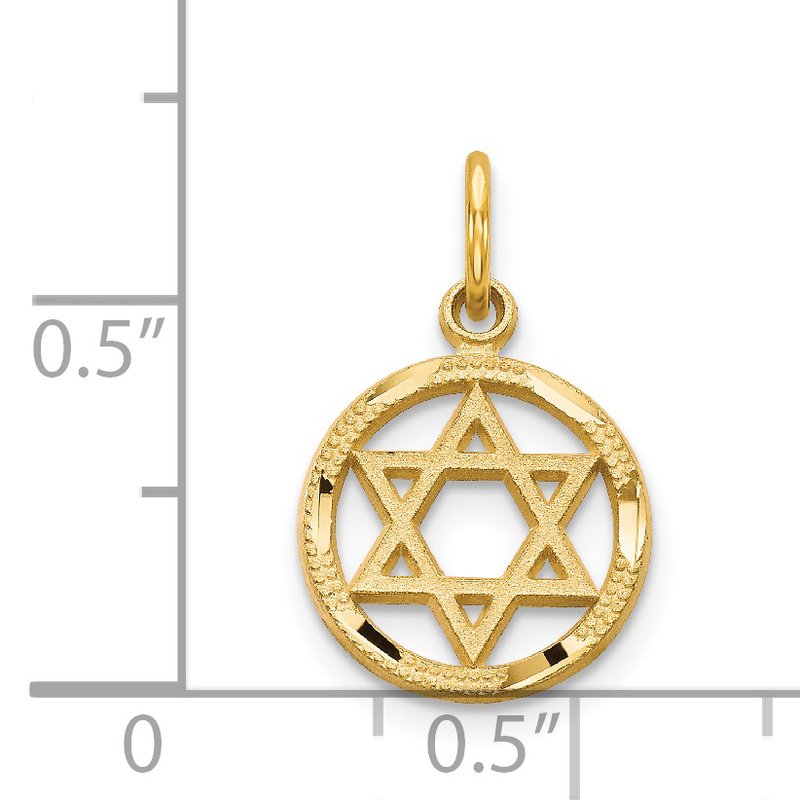 Quality Gold 14k Solid Polished Star Of David Charm C823 - Barnhardt Jewelers