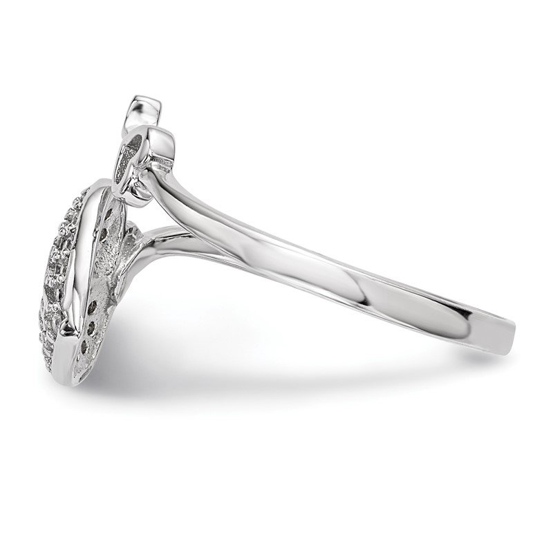 Quality Gold Sterling Silver Rhodium-plated CZ Heart Lock