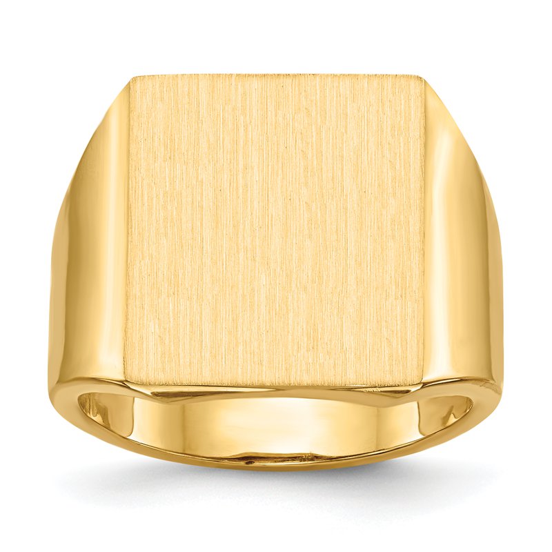 Quality Gold 14k 15.5x17.5mm Open Back Mens Signet Ring