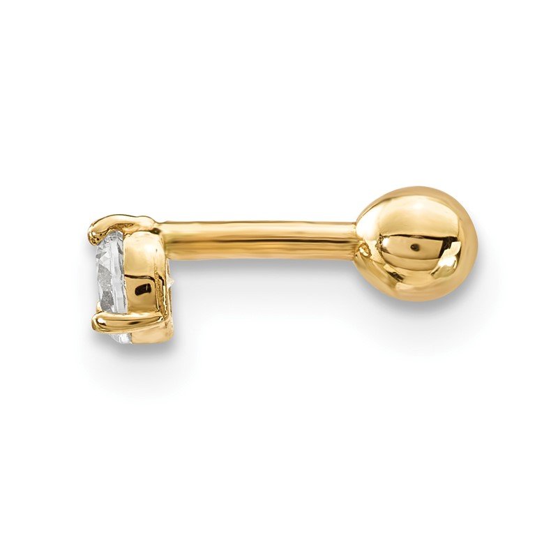 14k Gold 18 Gauge 3mm CZ Labret / Face Jewelry 14k Gold 18 Gauge 3mm CZ Labret / Face Jewelry