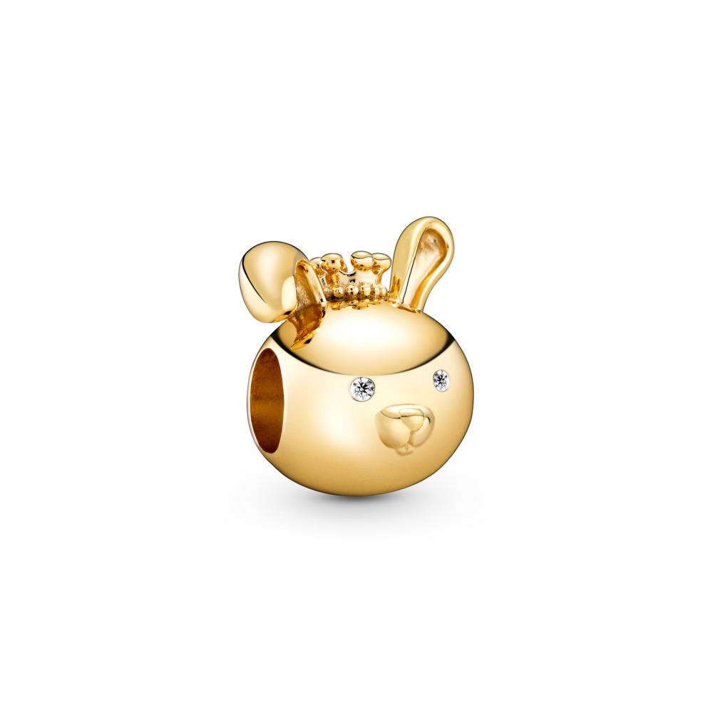 PANDORA Chinese zodiac rabbit Pandora Shine charm with clear cubic