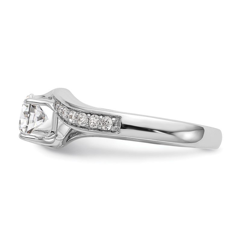 14k White Gold Round Lab-Grown Diamond VS/SI GH Round By-Pass Complete Engagement Rings