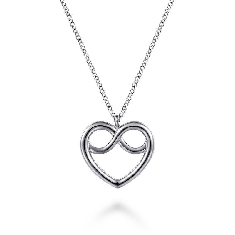 Gabriel Fashion 925 Sterling Silver Heart Love Knot Pendant