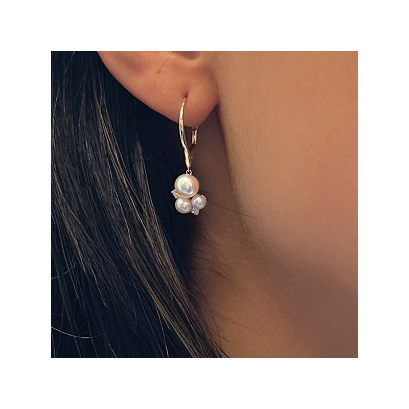 Tesoro 14kt Diamond and Pearl Earrings 328450-PR - KIM