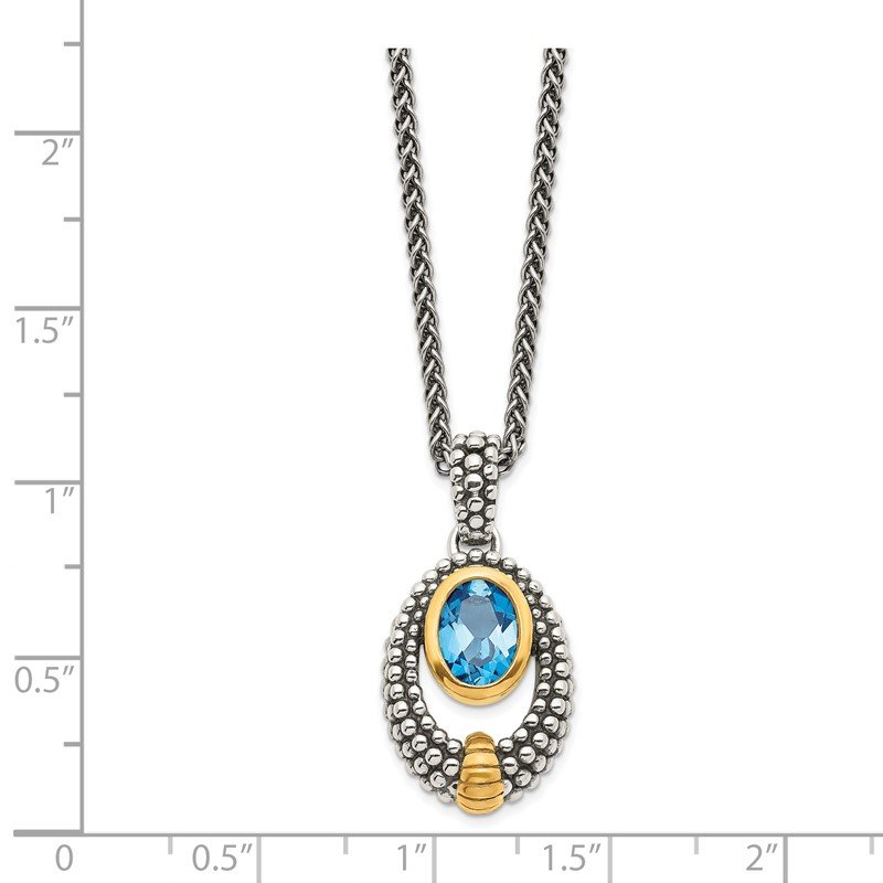 Shey Couture Sterling Silver with 14k Accent London Blue Topaz 18 inch Necklace Shey Couture Sterling Silver with 14k Accent London Blue Topaz 18 inch Necklace