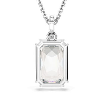 Swarovski Swan necklace, Dancing swan, White, Rhodium plated